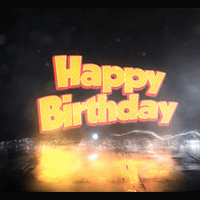 Happy Birthday Song Yellow Animated Text Glow